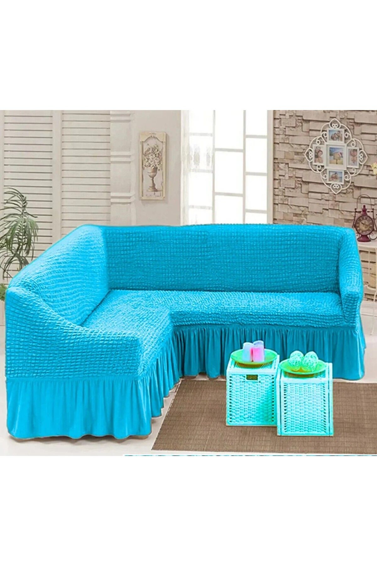 Bright Home Husa De Canapea Coltar Bürümcük L, Husa Elastica De Canapea Coltar L - One Size