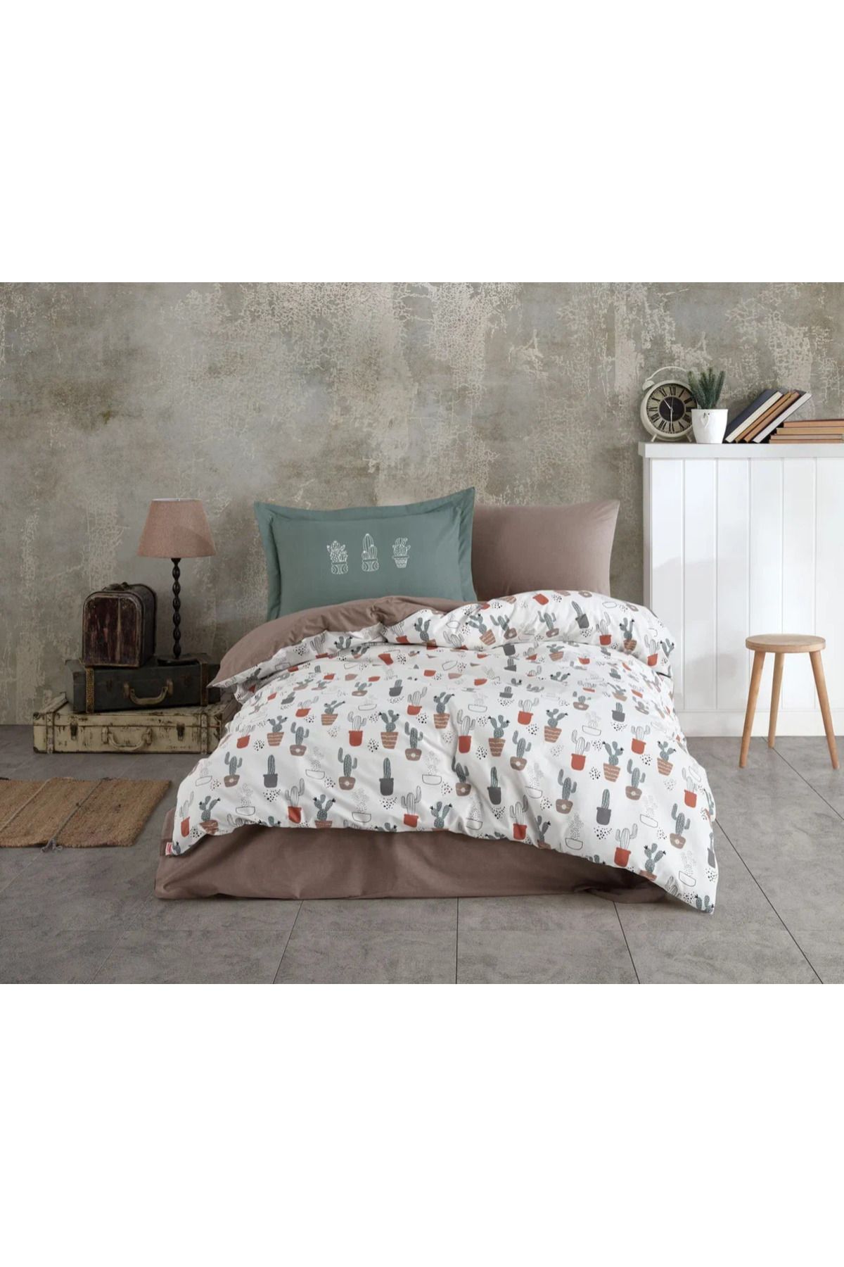Poplin Studio Nevresim Takımı Tek Kişilik Paradise Kahve