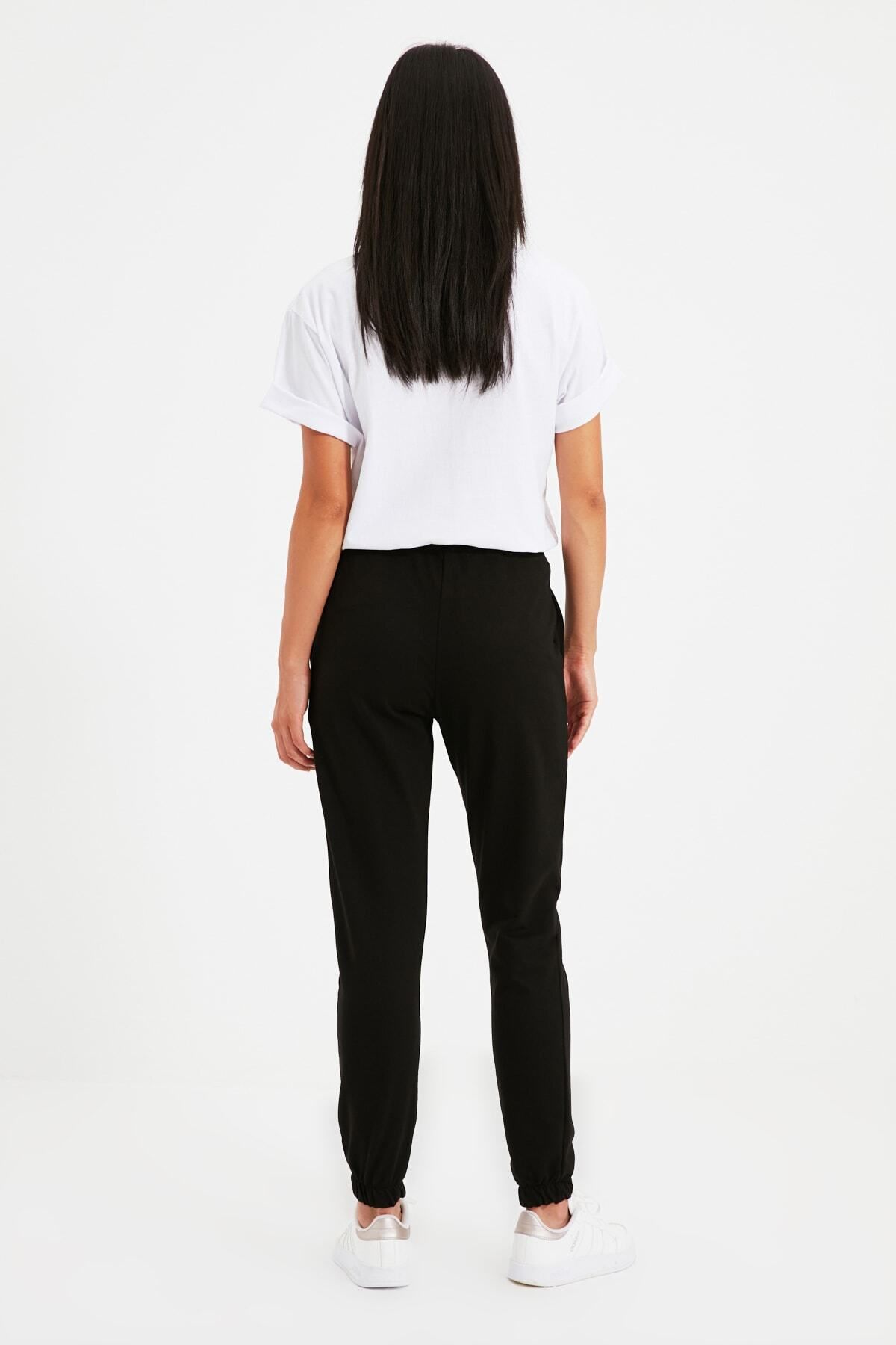 Trendyol Collection-Schwarze Basic Jogger Dünne Strick-Jogginghose TWOAW21EA0194 6