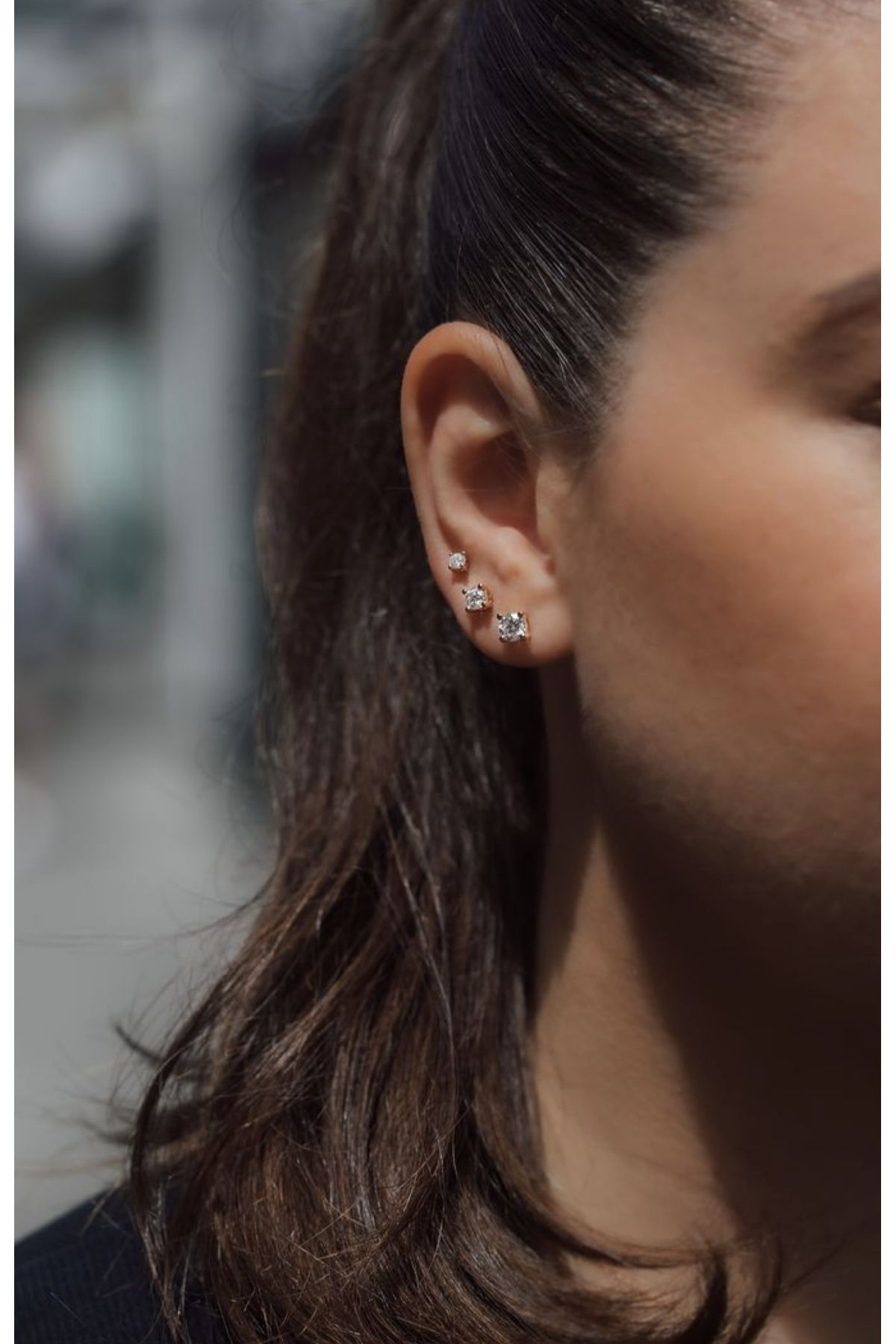 Be Best Earrings Silver colored Zircon Trendyol