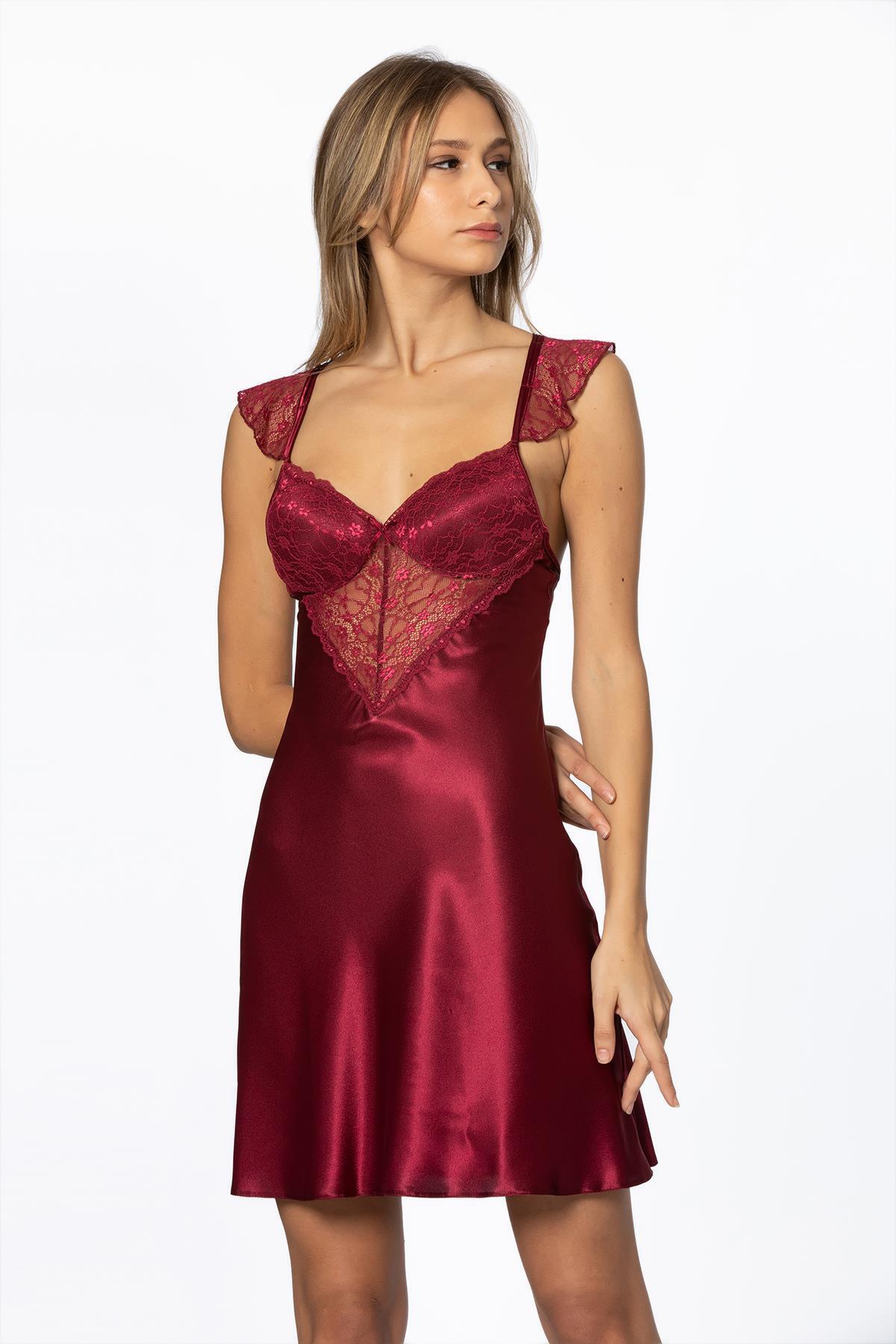 Pierre Cardin Saten Dantelli Gecelik Ve Sabahlık Takımı - 4240