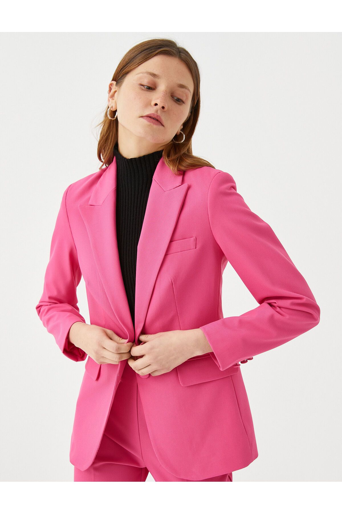 Koton-Blazer Jacket with Double Buttons and Pocket Detail 1