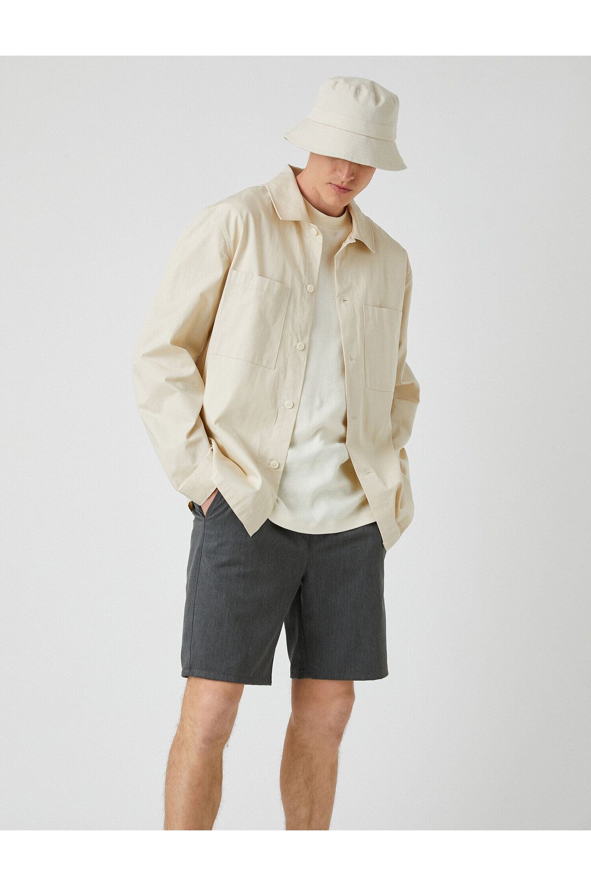 Tie waist chino top shorts