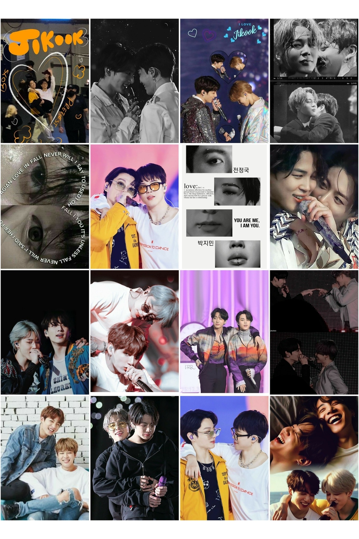 owl bag Kpop - Jikook 2 No Desenli Tasarım 16' L Fotokart Seti