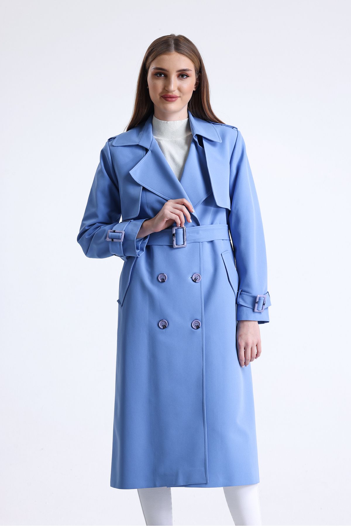 Blue trench discount coat