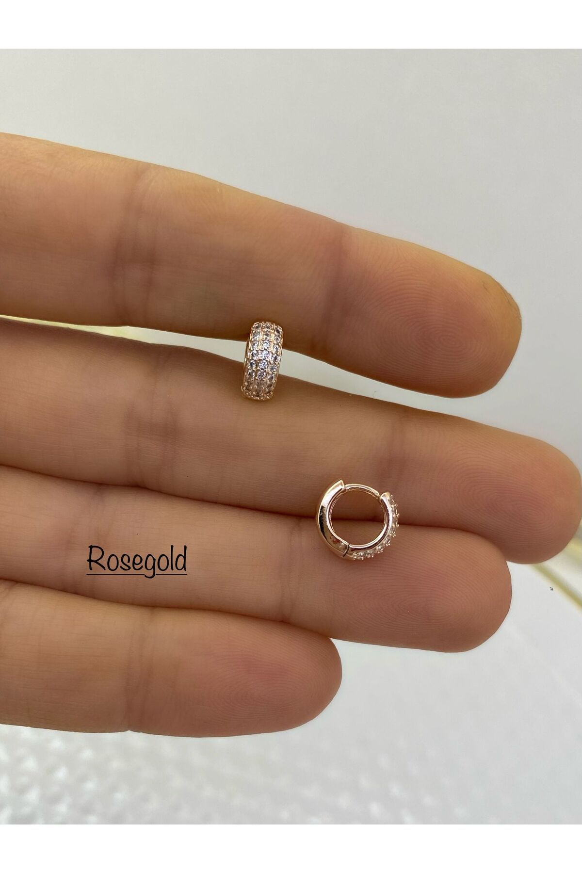 Cerrahi Çelik Zirkon Taşlı Tragus Kıkırdak Helix Lobe Uyumlu Tombul Kalın Halka Piercing Küpe