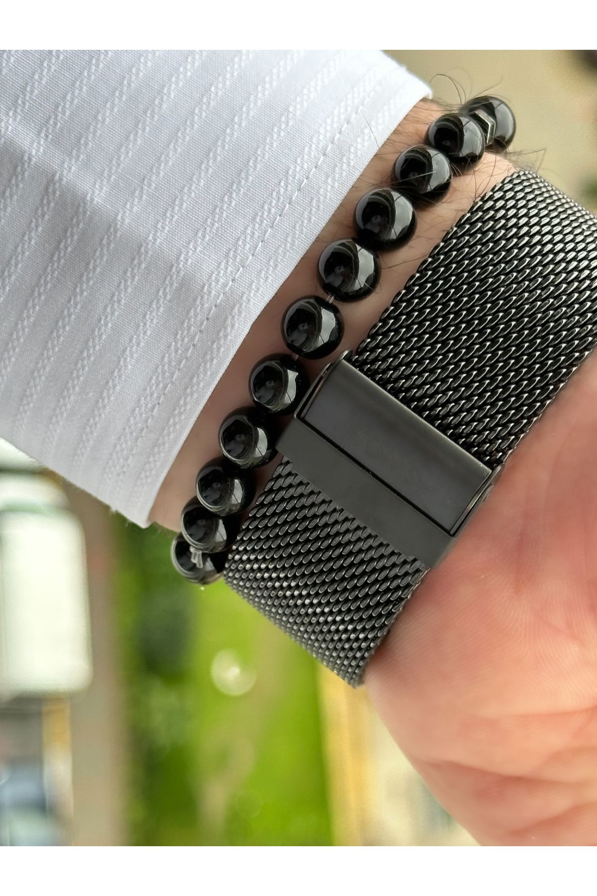 FERRO Steel Mesh Strap Black Color Men s Watch Bracelet Trendyol