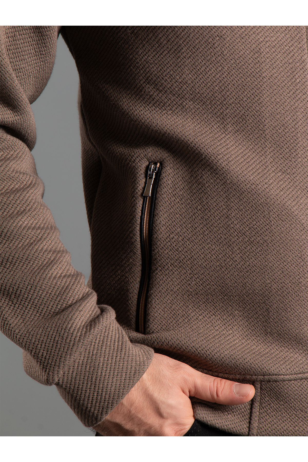 ZEKİ ÖZER  ERKEK VİZON FİTİLLİ HIRKA - Görsel 3