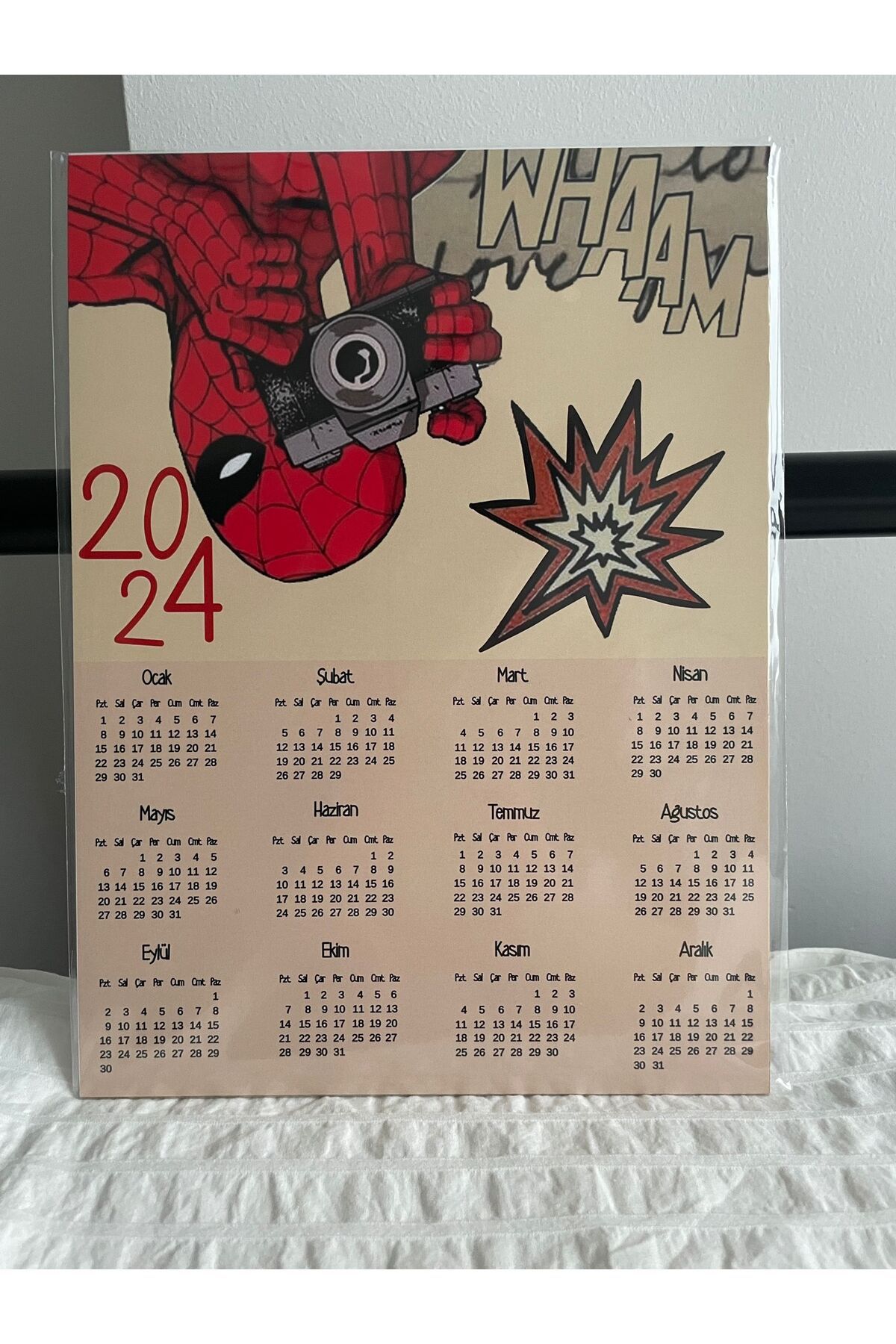 Butik Spiderman 2024 Ahşap Duvar Takvimi Fiyatı, Yorumları