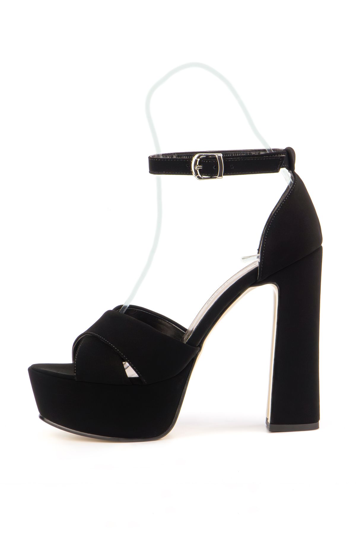 E&L Company 13 Cm Piele Intoarsa Neagra Cu Platforma Din Nubuck, Garantat Alergare. Femeie - 37