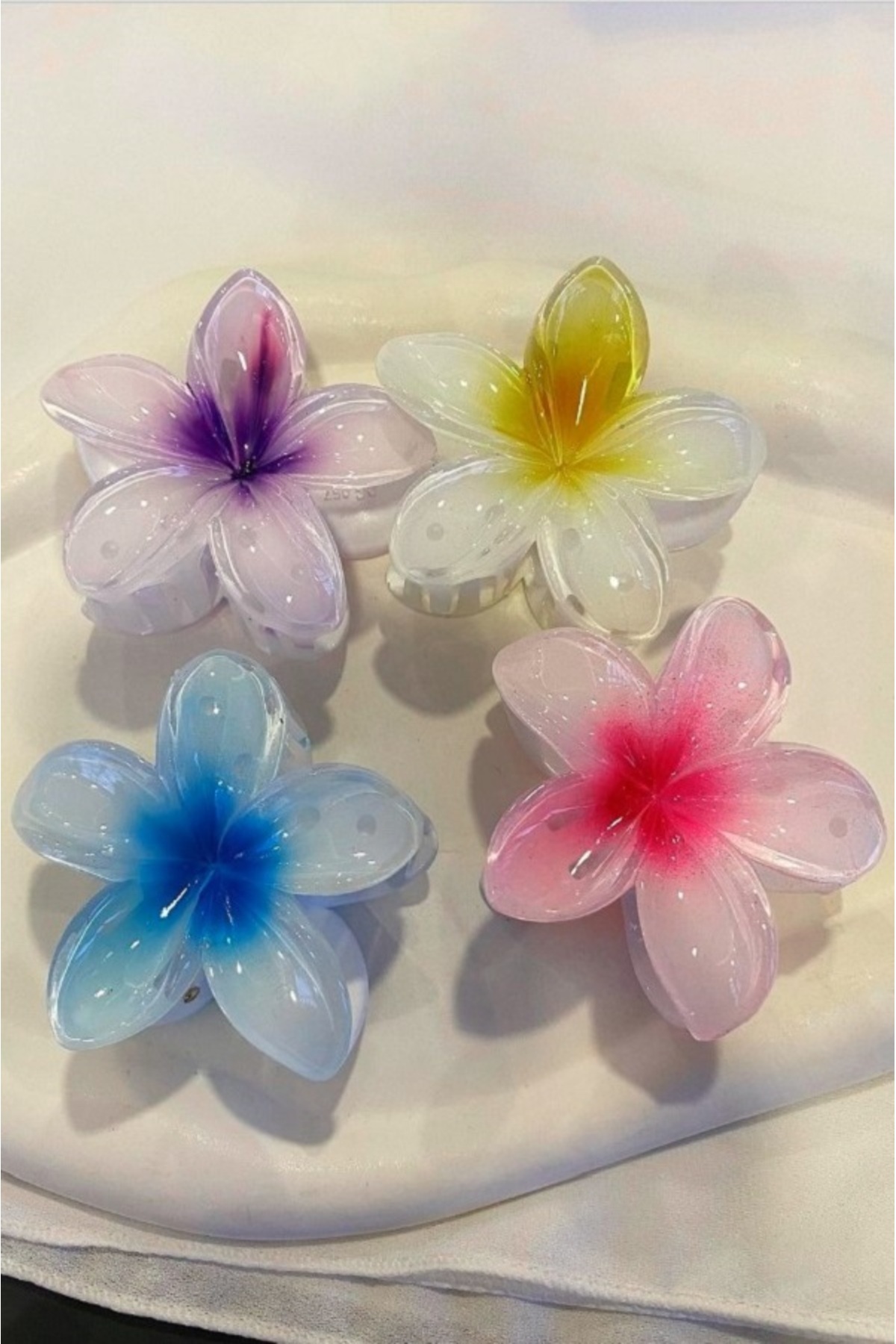 Heartfelt Gifts Kadın Büyük Boy 12'Lı (8cm) Renkli Lotus Toka Seti