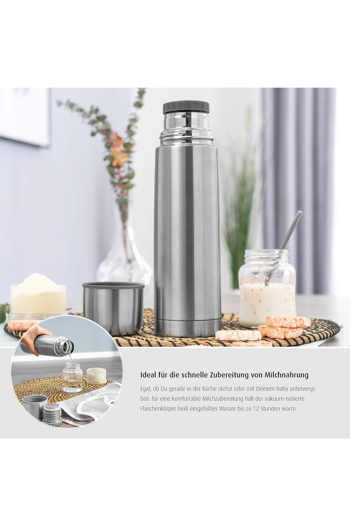 reer Paslanmaz Çelik 750 ML Bebek Termosu / 100 Yıllık Alman Kalitesi fotoğrafı 2 (önizleme)