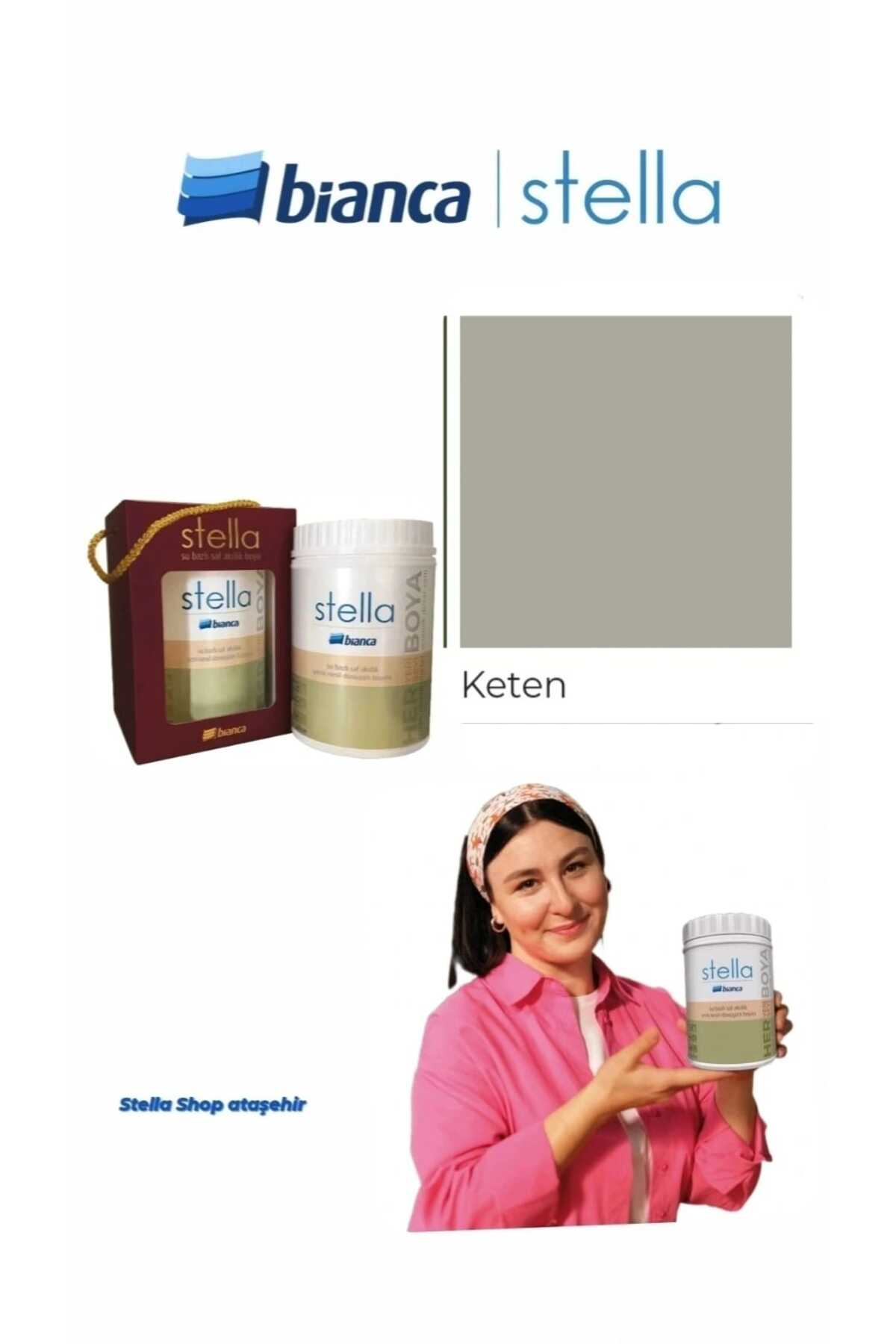 STELLA Water Based Pure Acrylic Paint 500ml - Linen