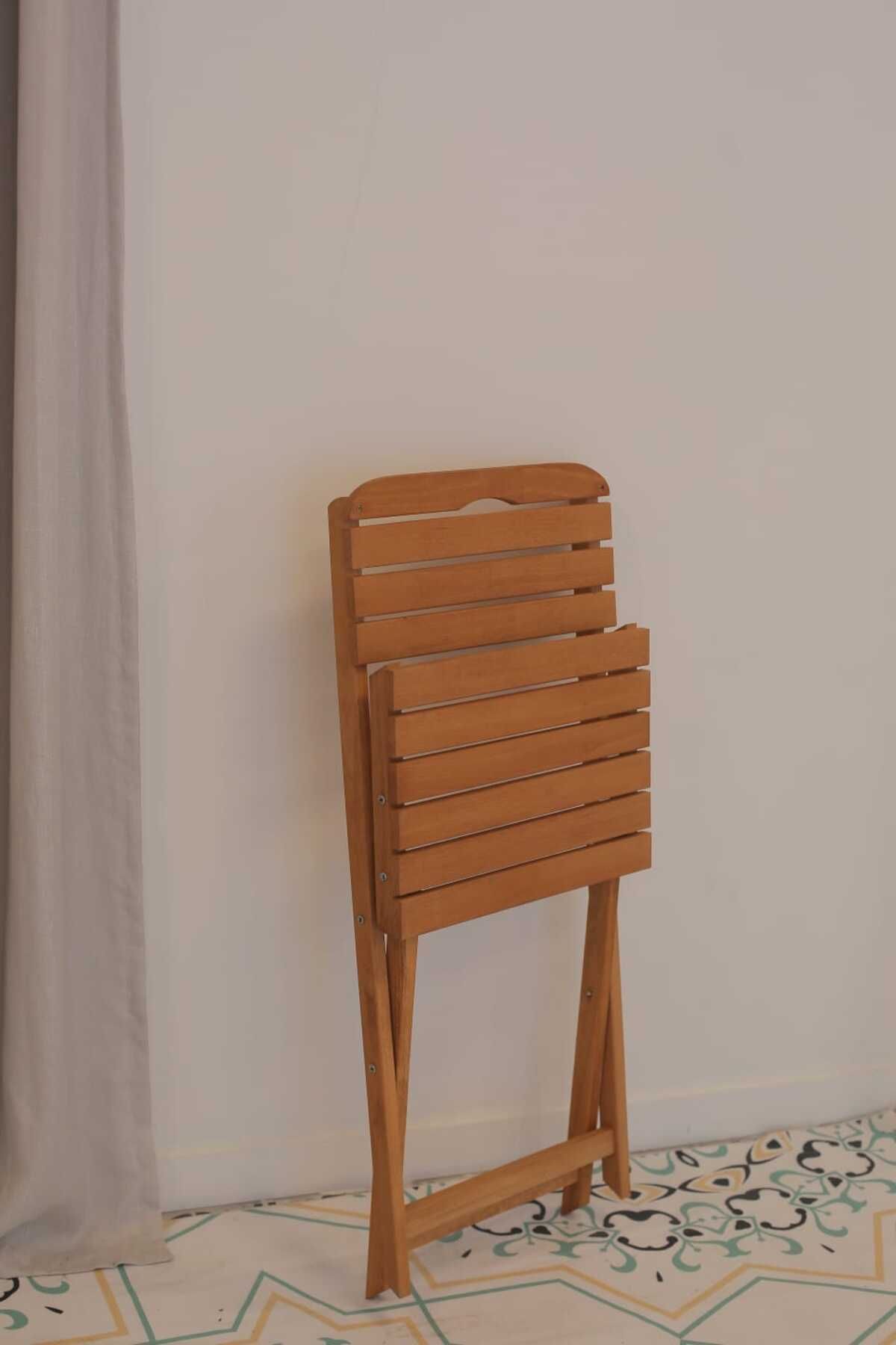 ayzenbi 75x95 Minderli Balkon Bahçe Mutfak Bistro Set Katlanır Masa-sandalye 4+1