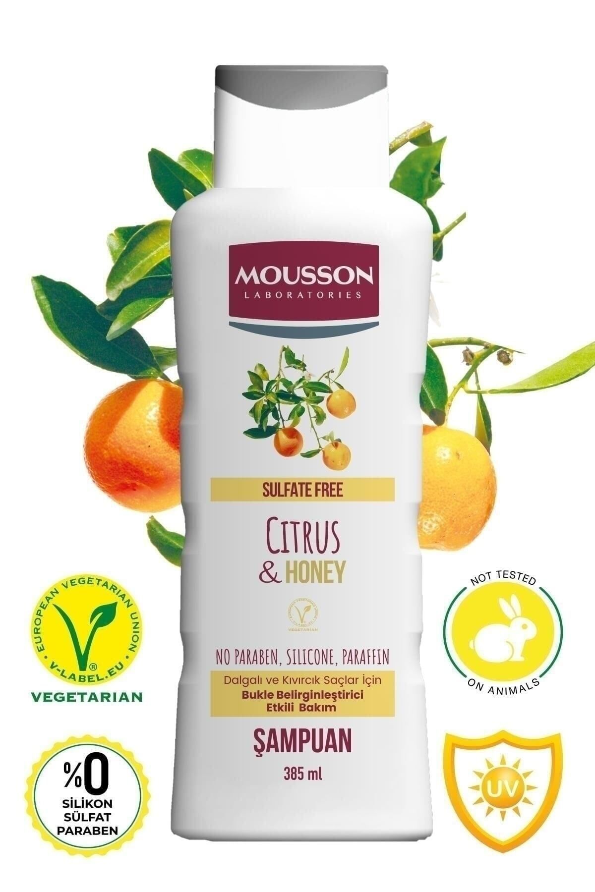 Mousson-4-Piece Sulfate-Free Shampoo Set with Orange and Honey Extract and Determination Effect 385 Ml 5