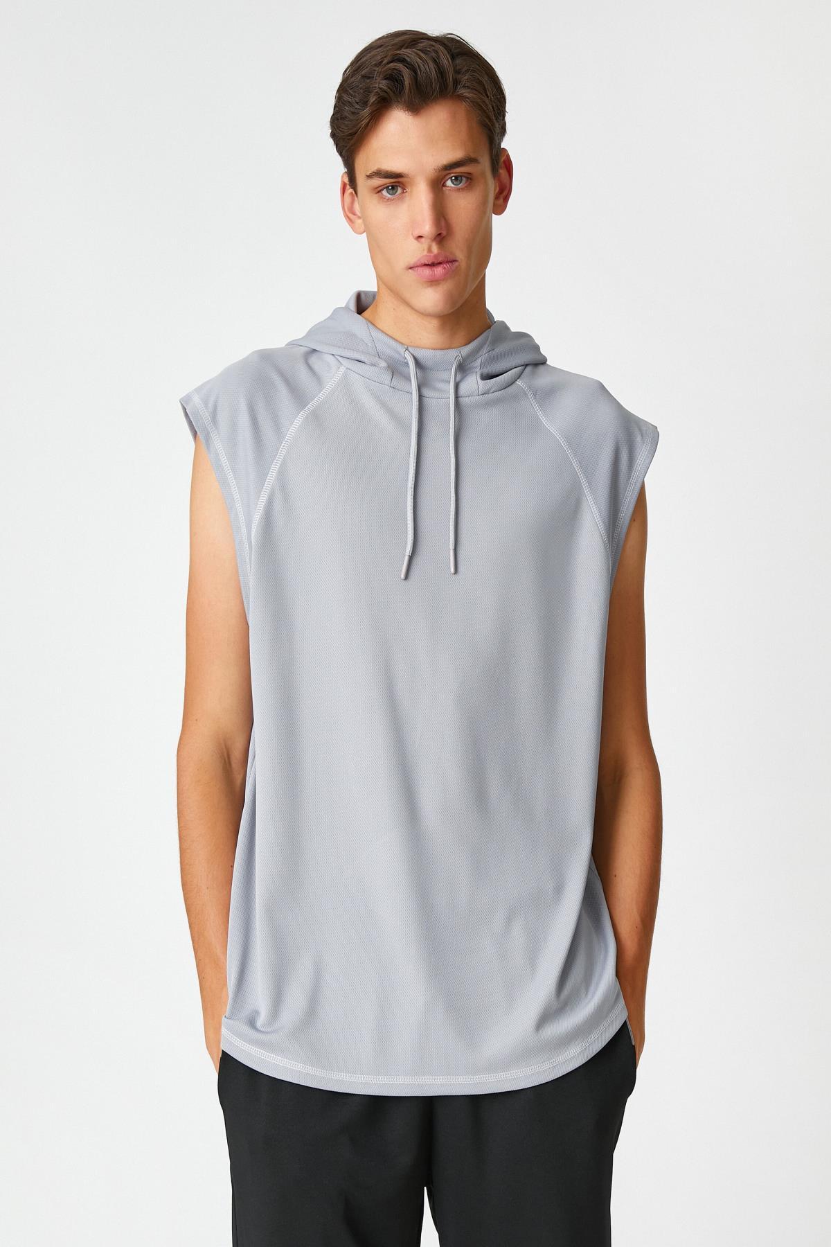 تیشرت مردانه خاکستری کوتون | 3SAM10021NK اورجینال - تصویر 3