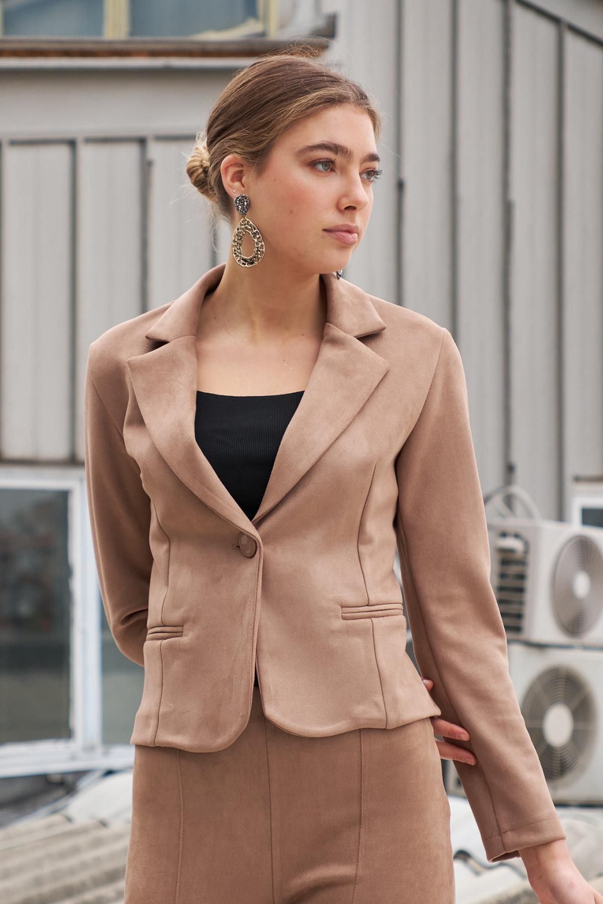 Short blazer jacket top womens