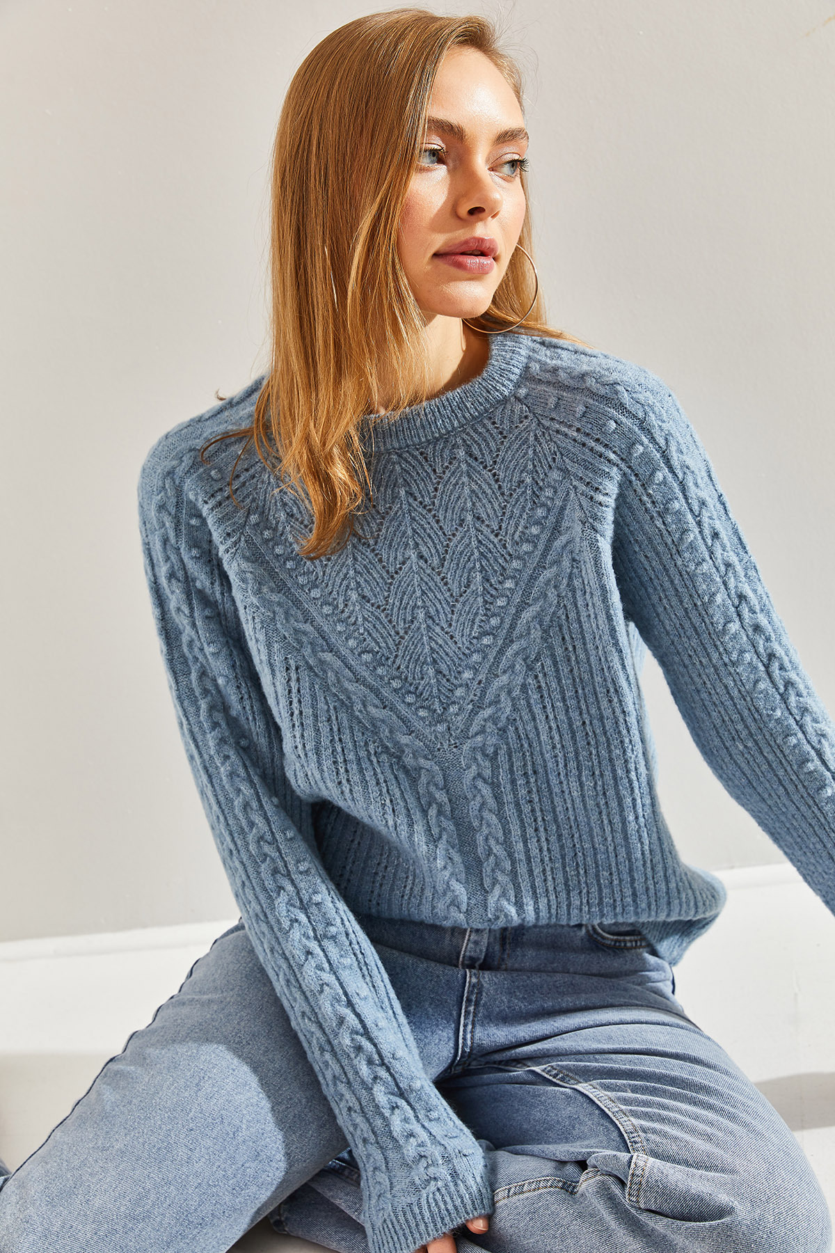 Bianco Lucci-Gemusterter Strickpullover für Damen 2