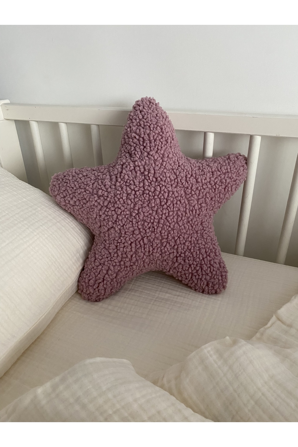 Dusty Rose Teddy Star Pillow