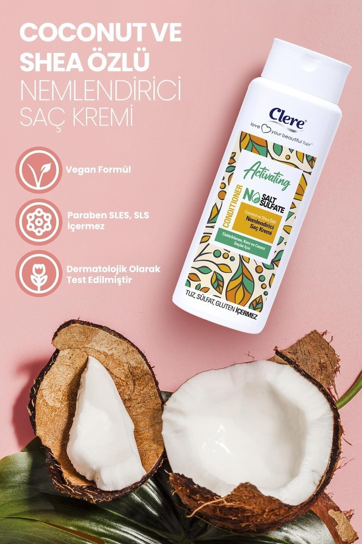 Clere-Activating Coconut and Shea Extract Anti-Stretch Moisturizing Conditioner 2
