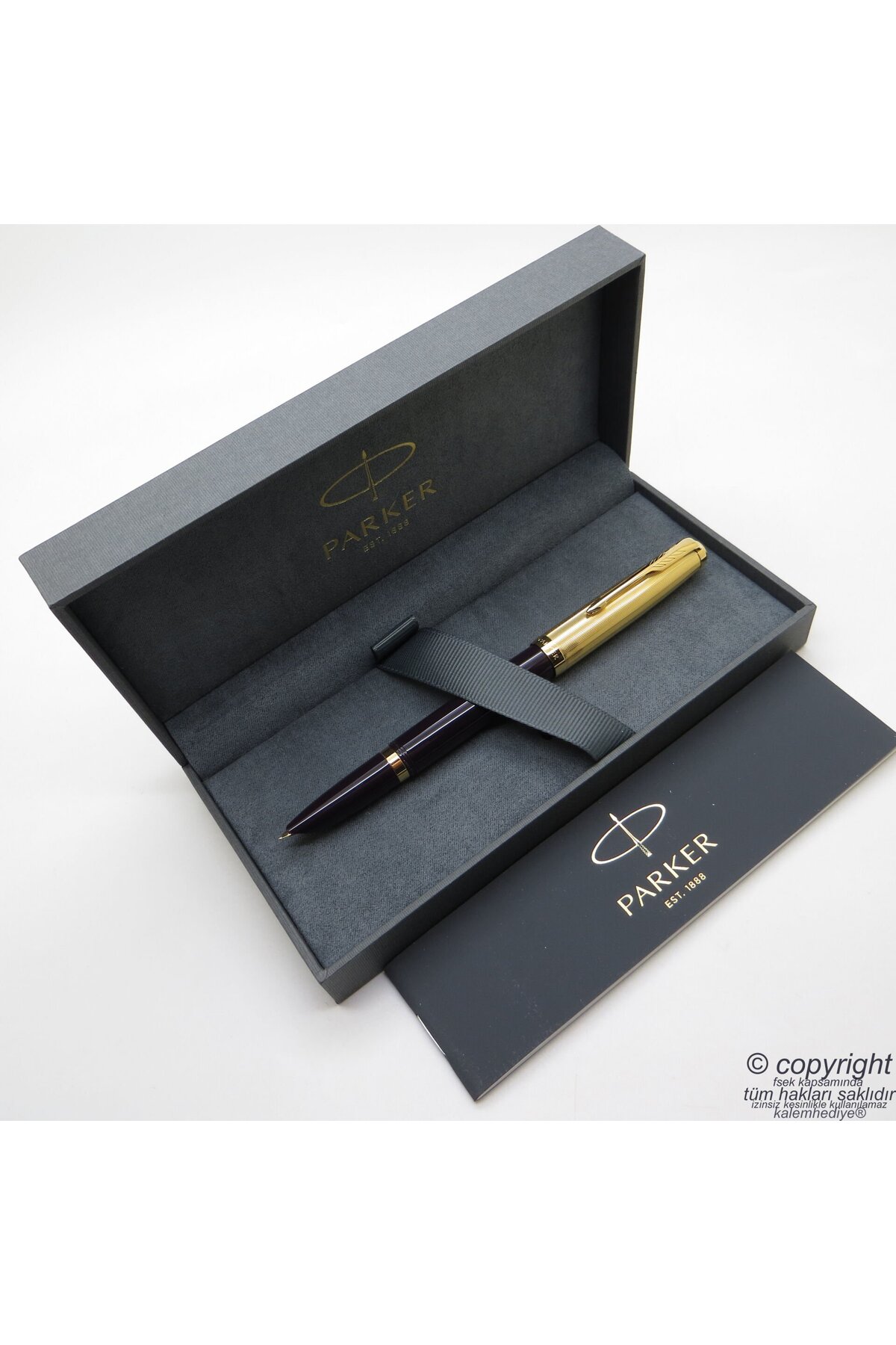 Parker 51 Deluxe Mürdüm 18k Altın Gt Dolma Kalem | Isme Özel Kalem