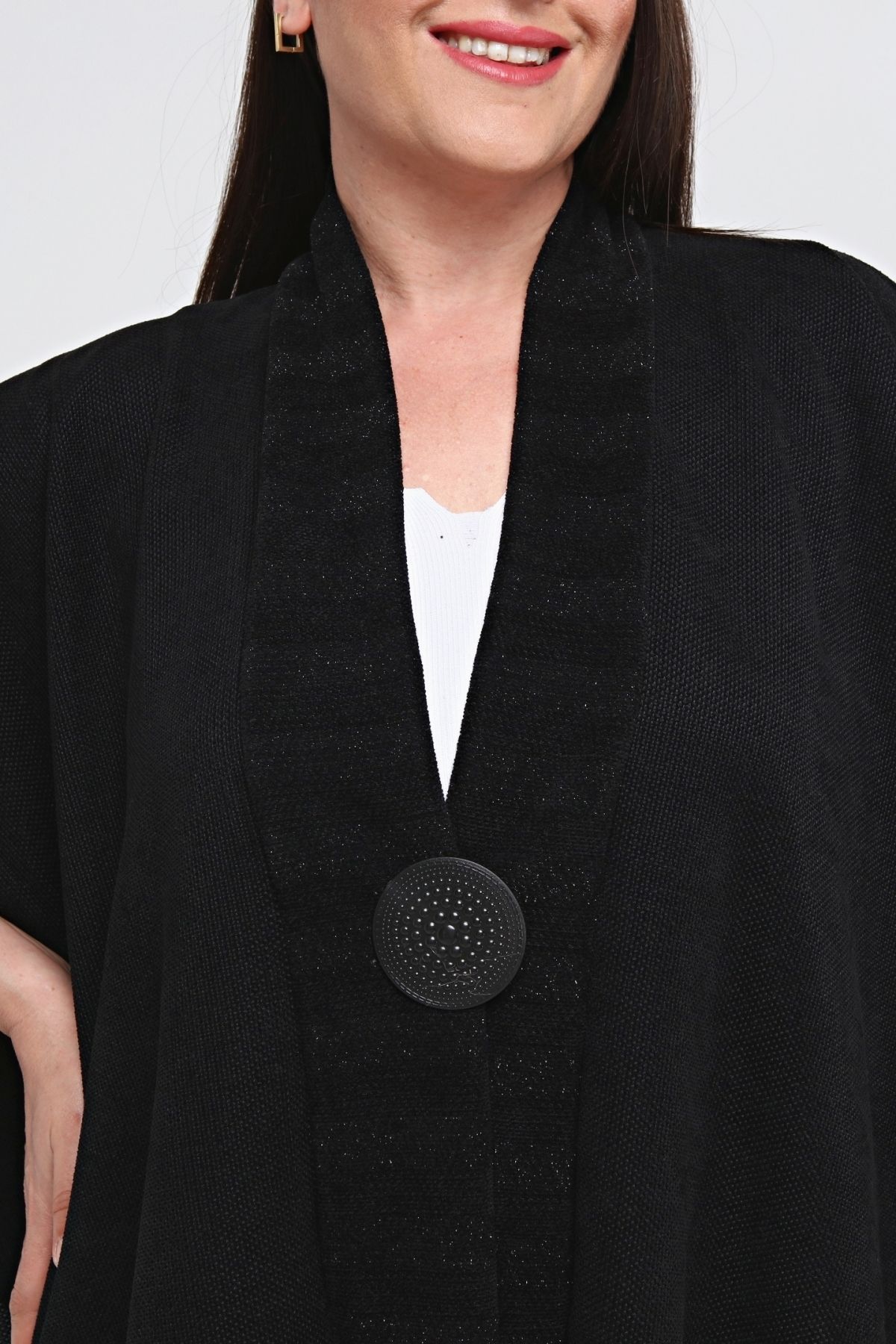 Black online poncho cardigan