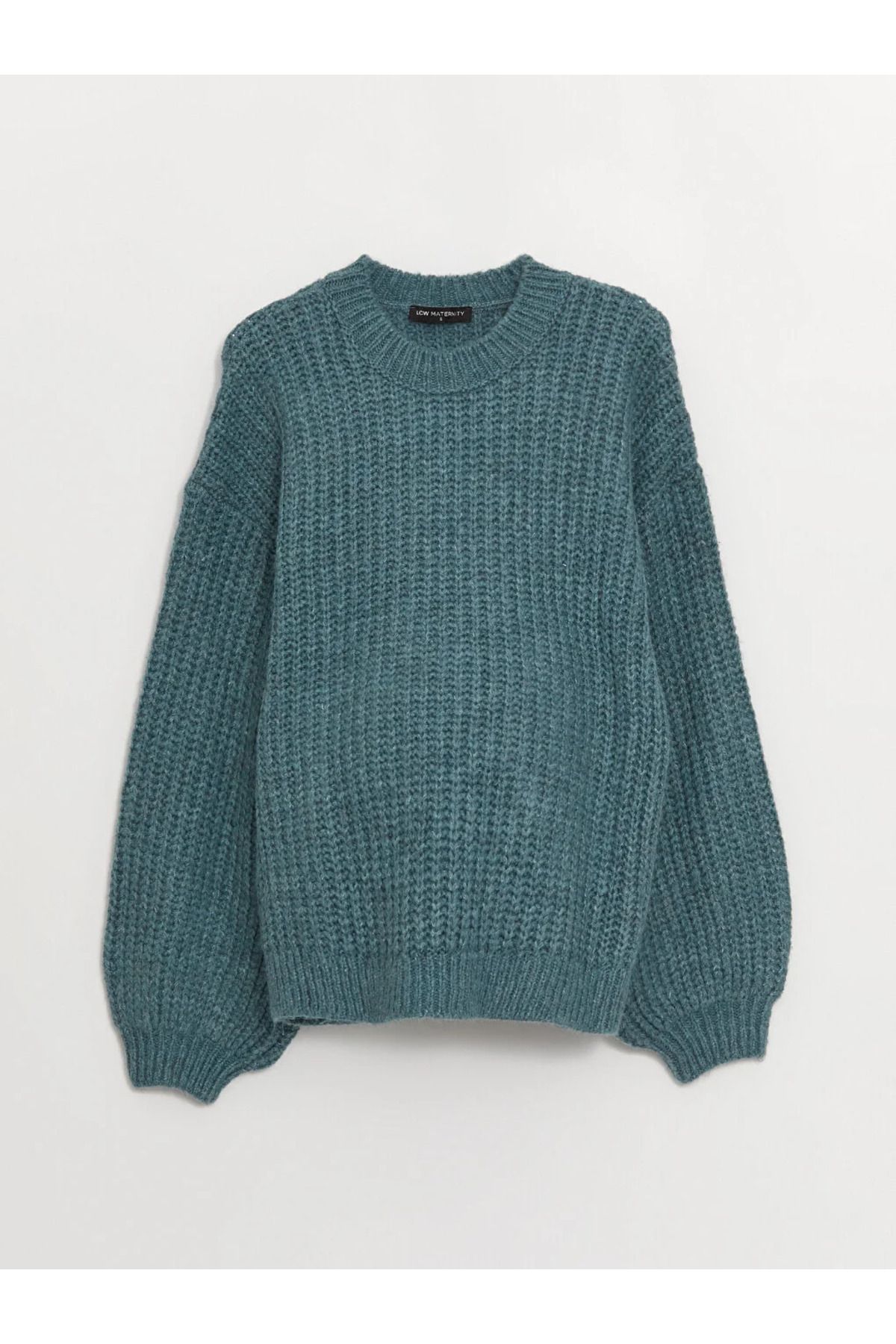 LC Waikiki-Maternity Crew Neck Self Patterned Long Sleeve Oversize Maternity Knitwear Sweater 1