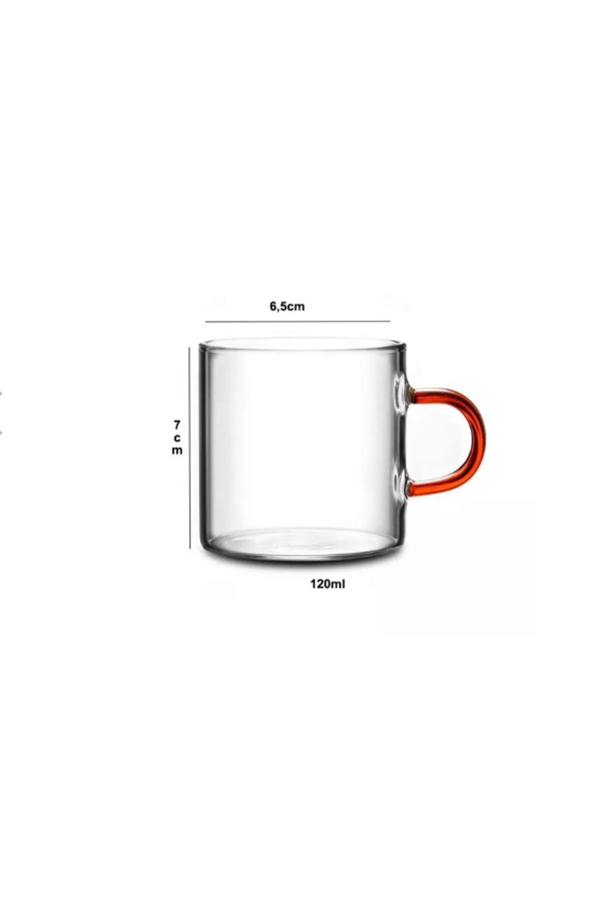 cam34-6-Piece Borosilicate Thermosil Transparent Handled Mug Set Glass Handled Mug 200 ml Colored Handle 3