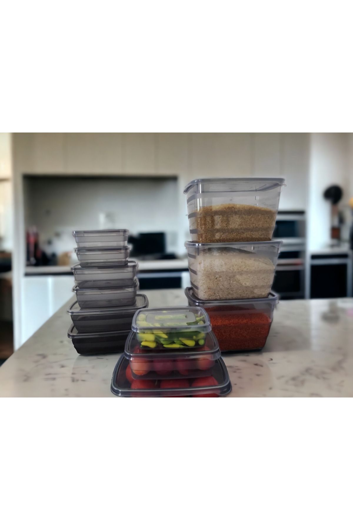 MAVİKÖY-12 Pieces Storage Container Food Container Pantry Box Dowry Set 3x(3.5lt+1.2lt+0.65lt+0.35lt) 5