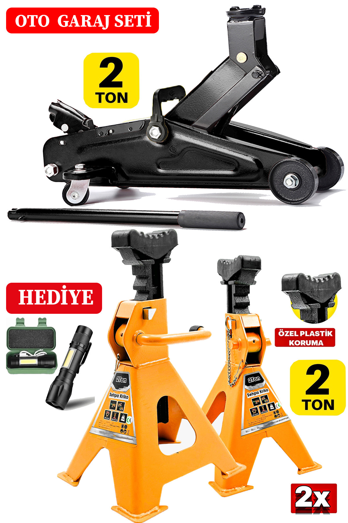 STAXX POWER 2Ton/2000Kg Kapasite Tekerlekli Arabalı Hidrolik Kriko