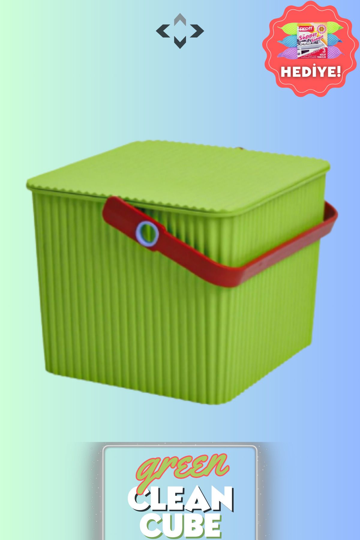 LİGROUND Clean Cube Square Covered Cleaning Bucket with Handle - Decorative  Organizer Box - Toy Storage Box - Trendyol