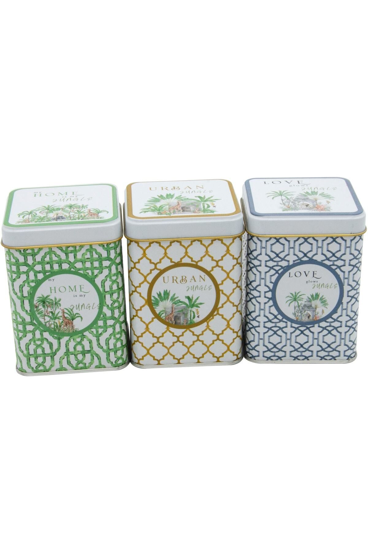 EVLE-Erb24u3 Square Metal Storage Container 75x75 Set of 3, Forrest 3