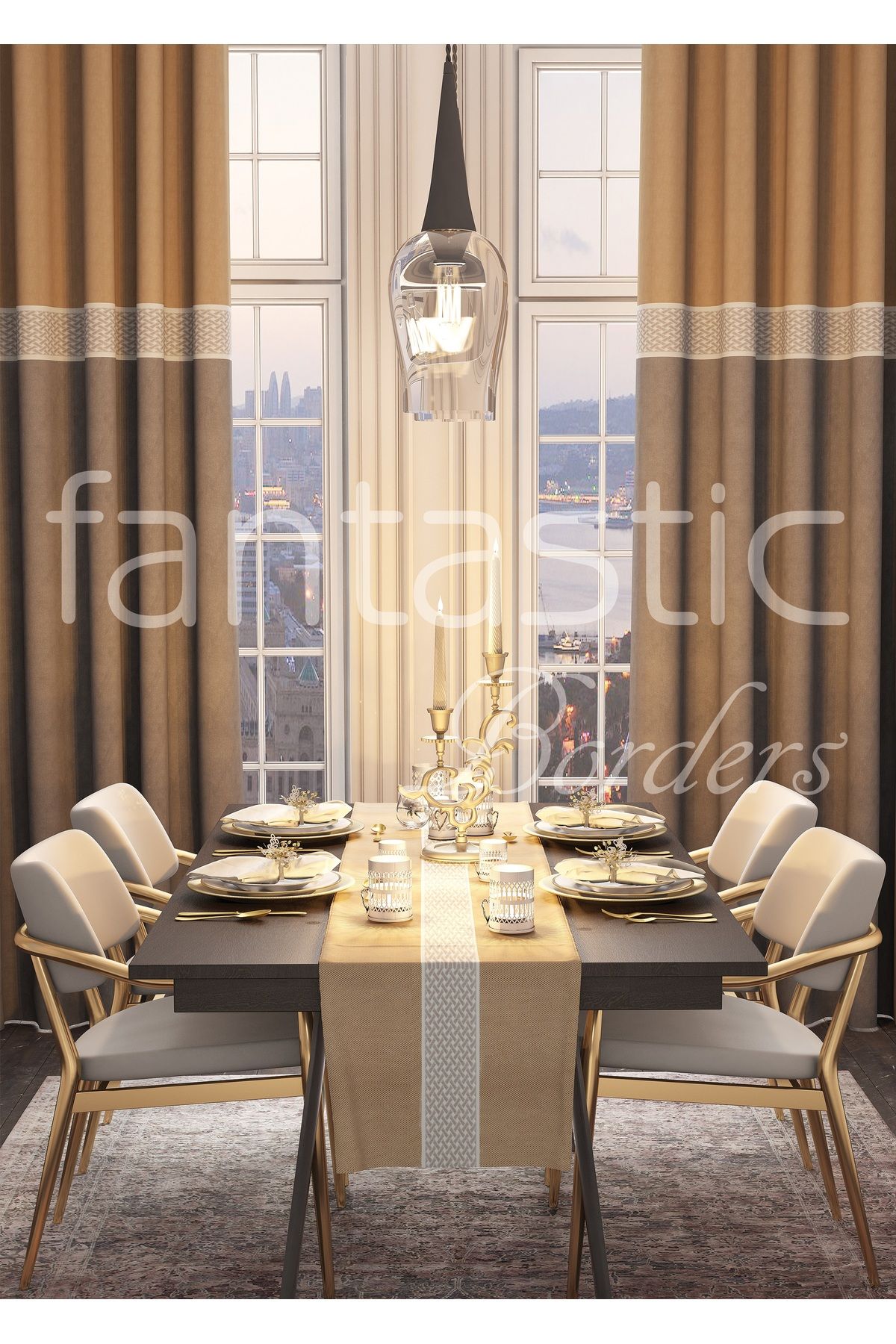 FANTASTIC BORDERS-ROW PATTERNED WOVEN WIDE CURTAIN BORDER / ACCESSORY (10 CM. WIDTH - 3.5 MT. LENGTH) 2