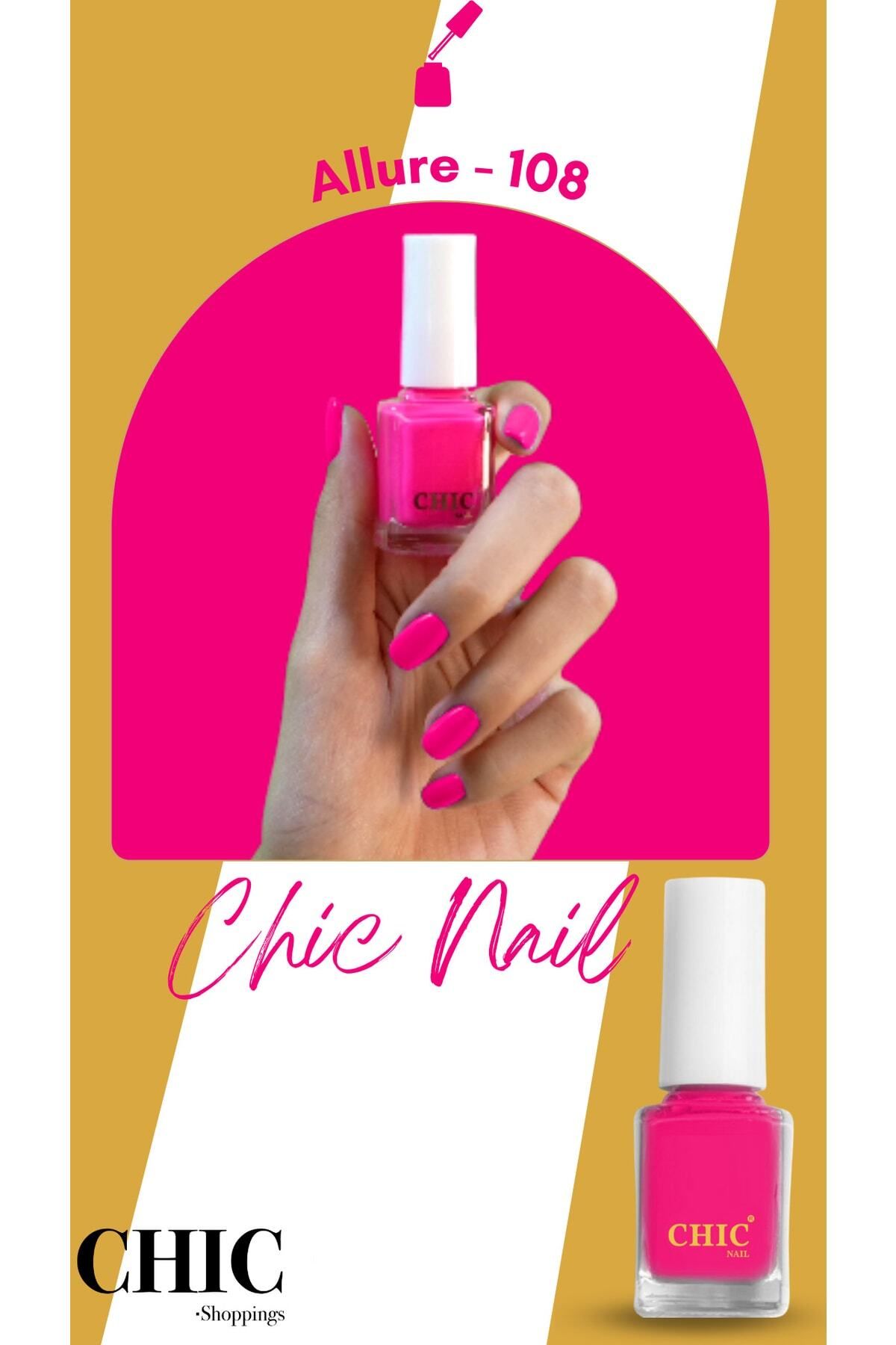 لاک ناخن صورتی نئون Allure 108 Chic Nail