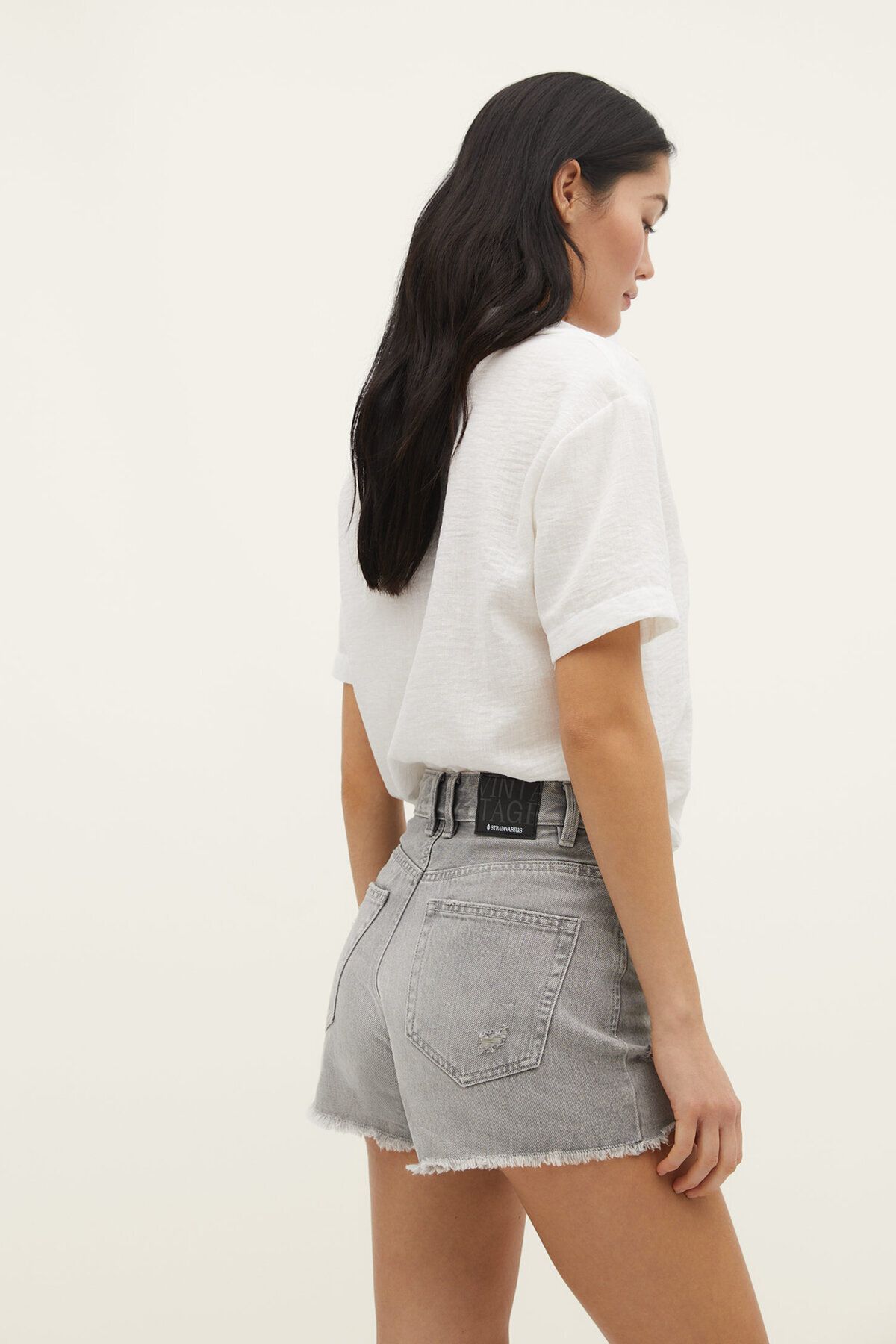 Distressed Denim Şort - 3