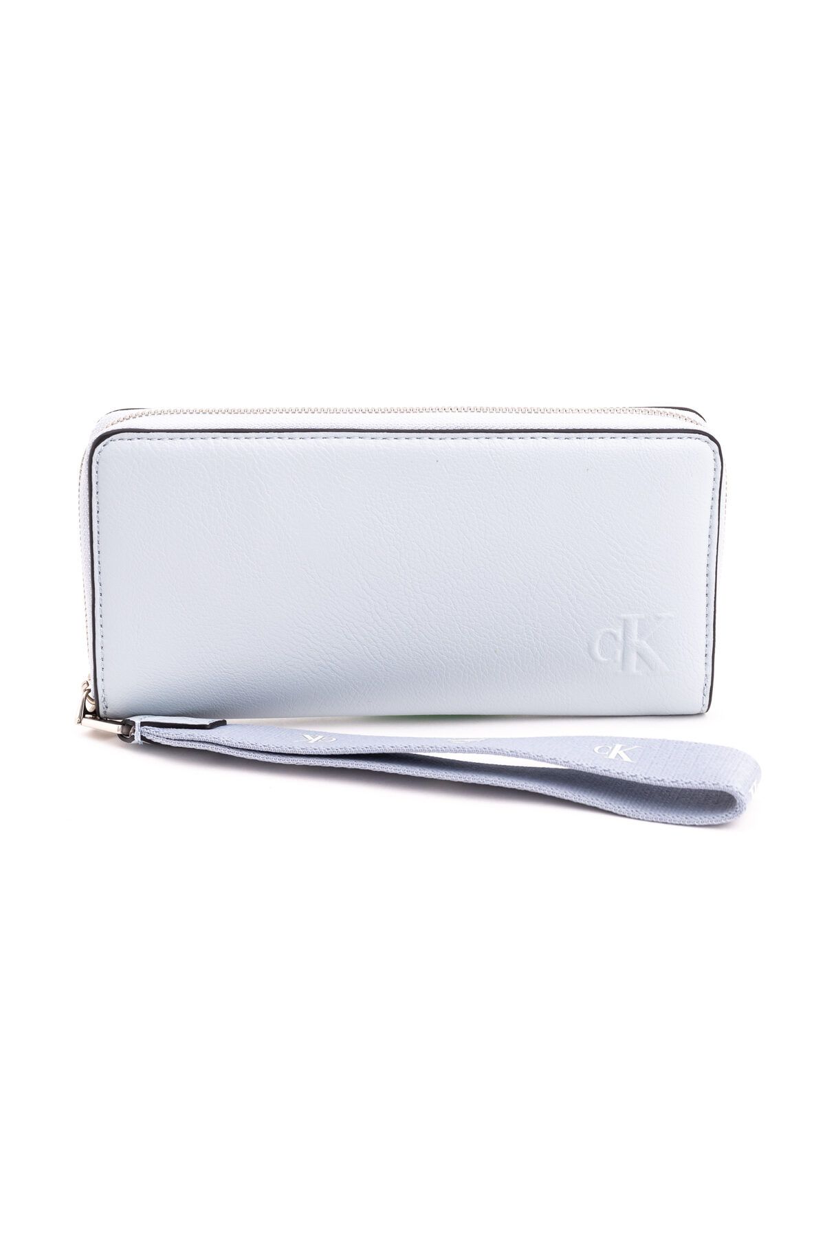 Calvin Klein Women s Blue Wallet with Hand Strap and Logo Detail