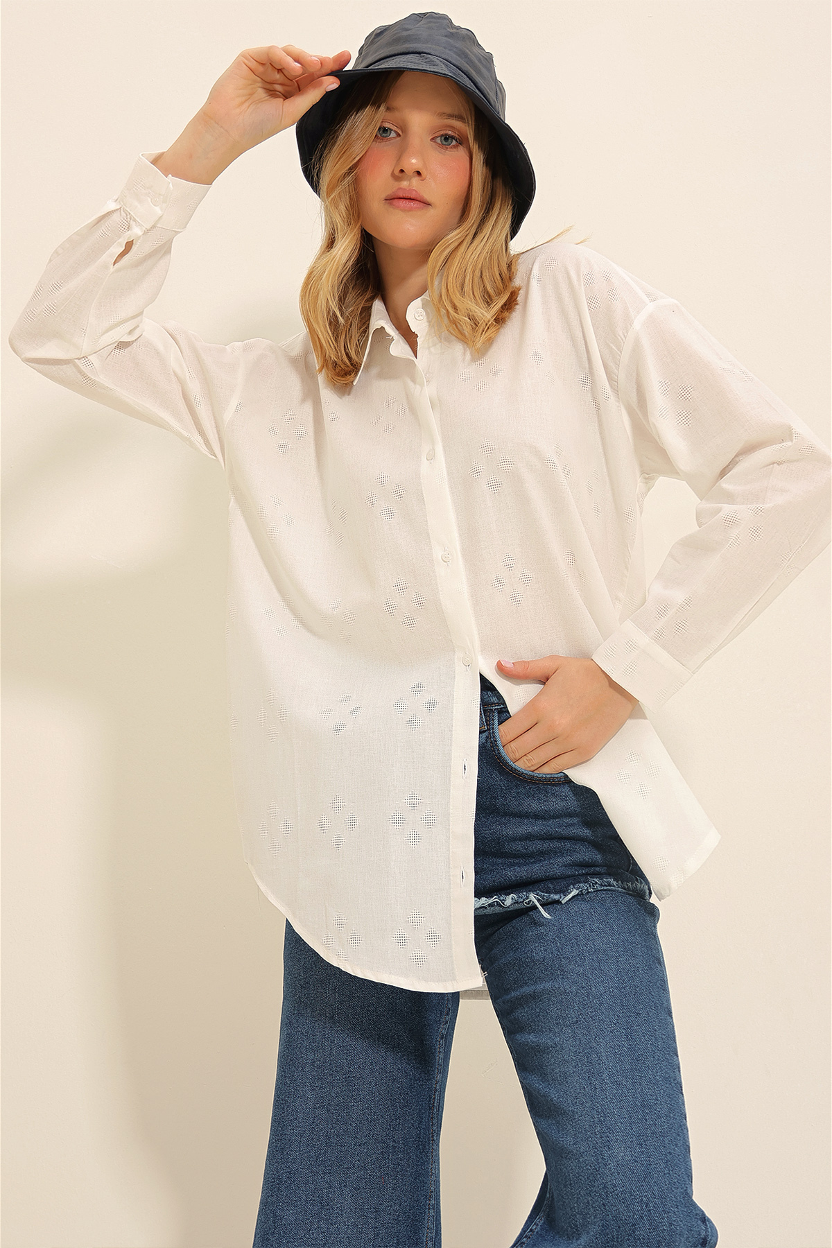 Leinenbluse Damen Oversize - Elegante Musselin Bluse Mit Taschen