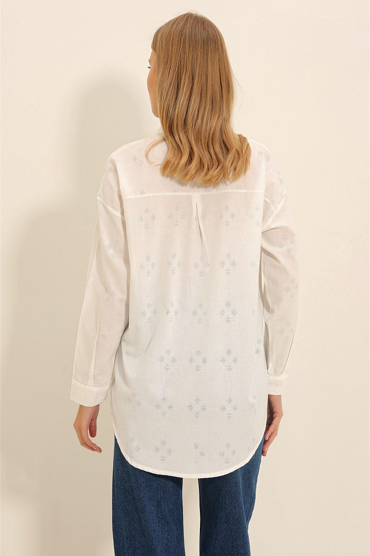 Leinenbluse Damen Oversize - Musselin Langarm Bluse Mit Taschen