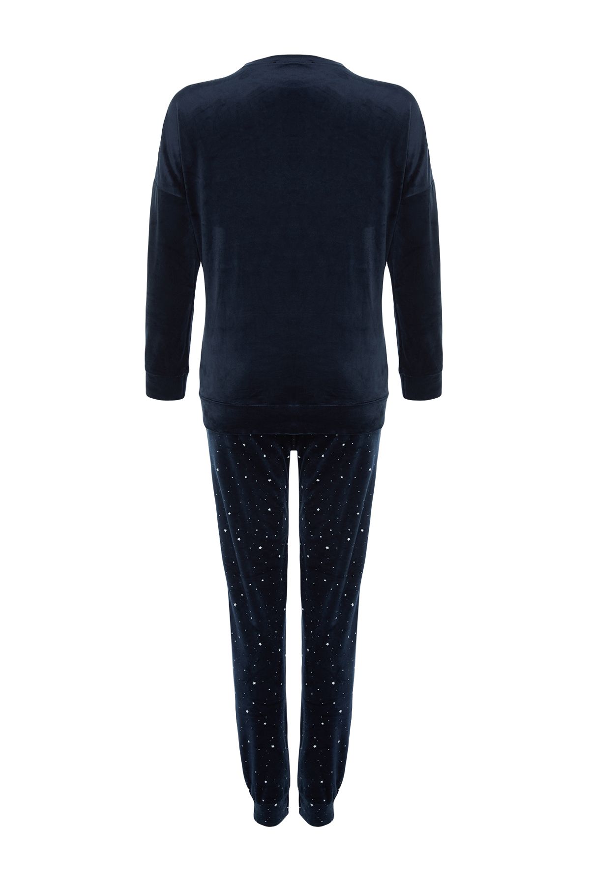 Trendyol Collection Navy Blue 100% Cotton New Year Themed Tshirt-Jogger  Knitted Pajama Set THMAW21PT0771 - Trendyol