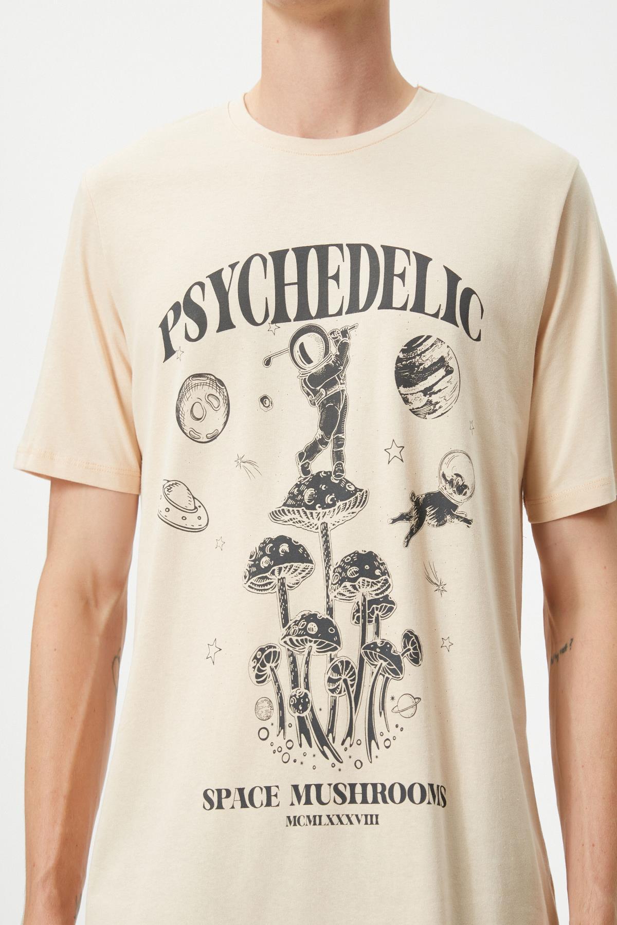 تیشرت مردانه بژ کوتون | 3SAM10939HK اورجینال - تصویر 5