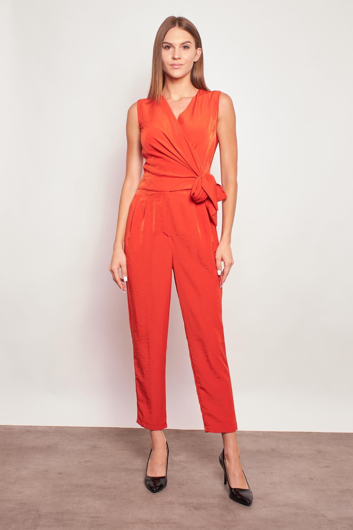 Red skinny sale leg jumpsuit
