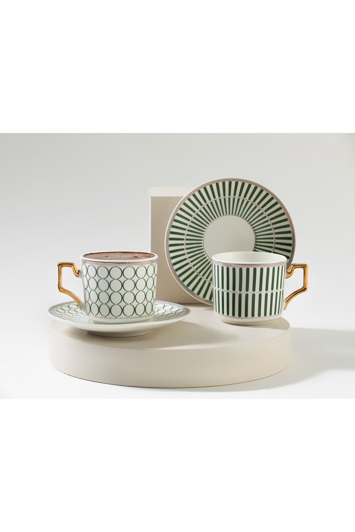 English Home Rabecca Porselen 2'li Kahve Fincan Takımı 90 ml Yeşil