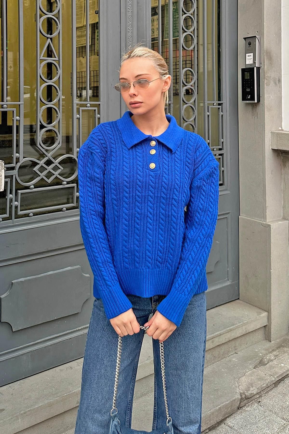 Blue and new arrivals gold sweater
