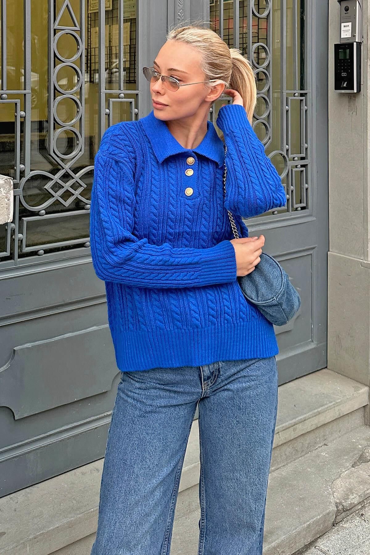 Blue and deals gold sweater