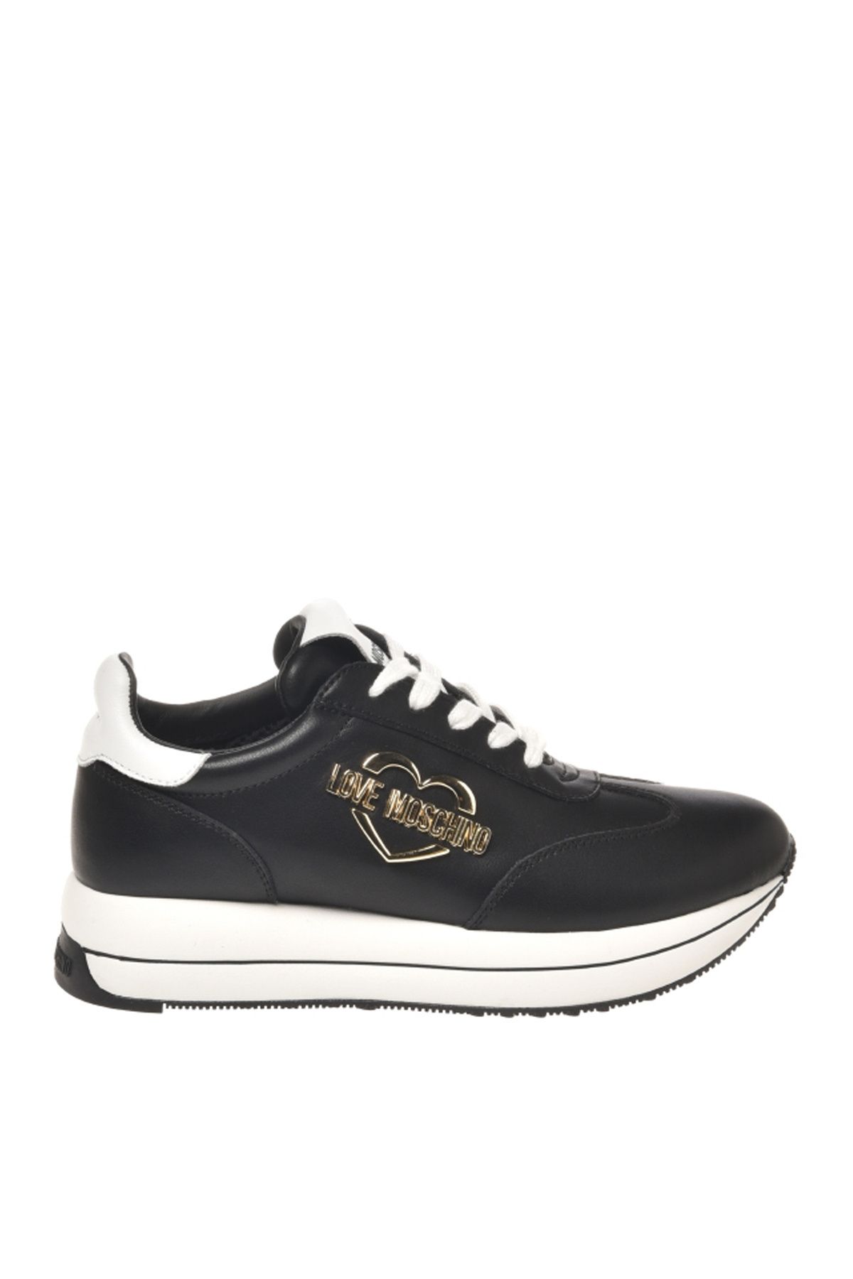 اسنیکر سفید زنانه سیاه کفش ورزشی چرمی JA15074G1HIA100A Moschino Love Moschino