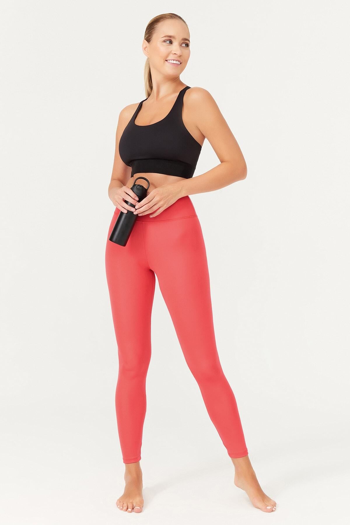 Los Ojos-Koralle Sport-Leggings mit hoher Taille und schmaler Passform für Damen – Basics 7