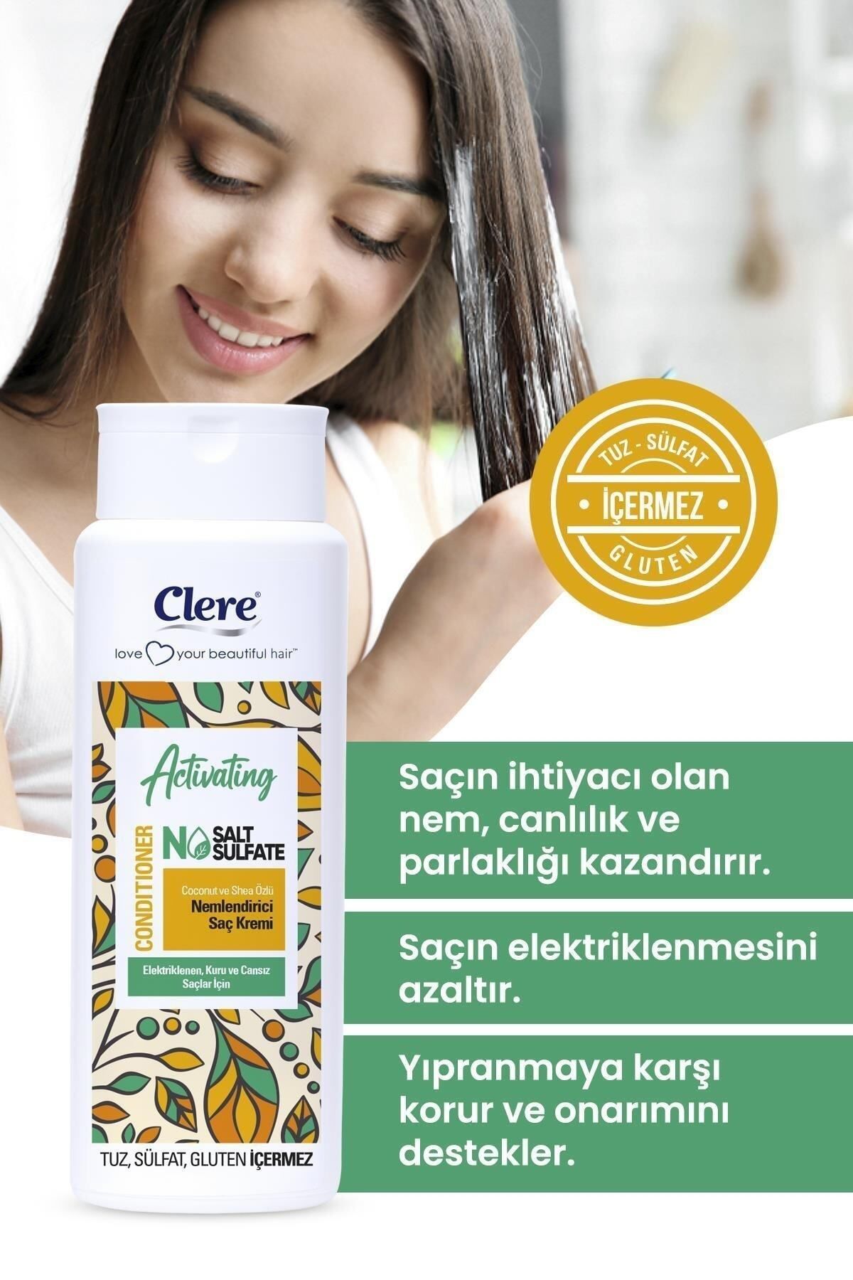 Clere-Activating Coconut and Shea Extract Anti-Stretch Moisturizing Conditioner 4