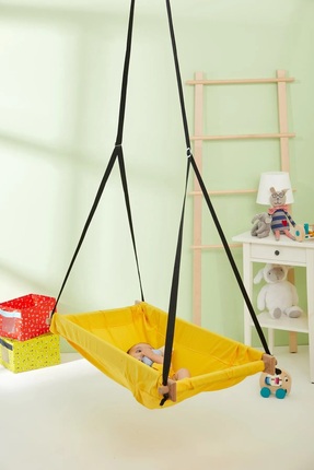 Genel Markalar Zıp Zıp Ahşap Yaylı Hamak - Bebek Hamak Beşik - Bebek Hamak Beşik