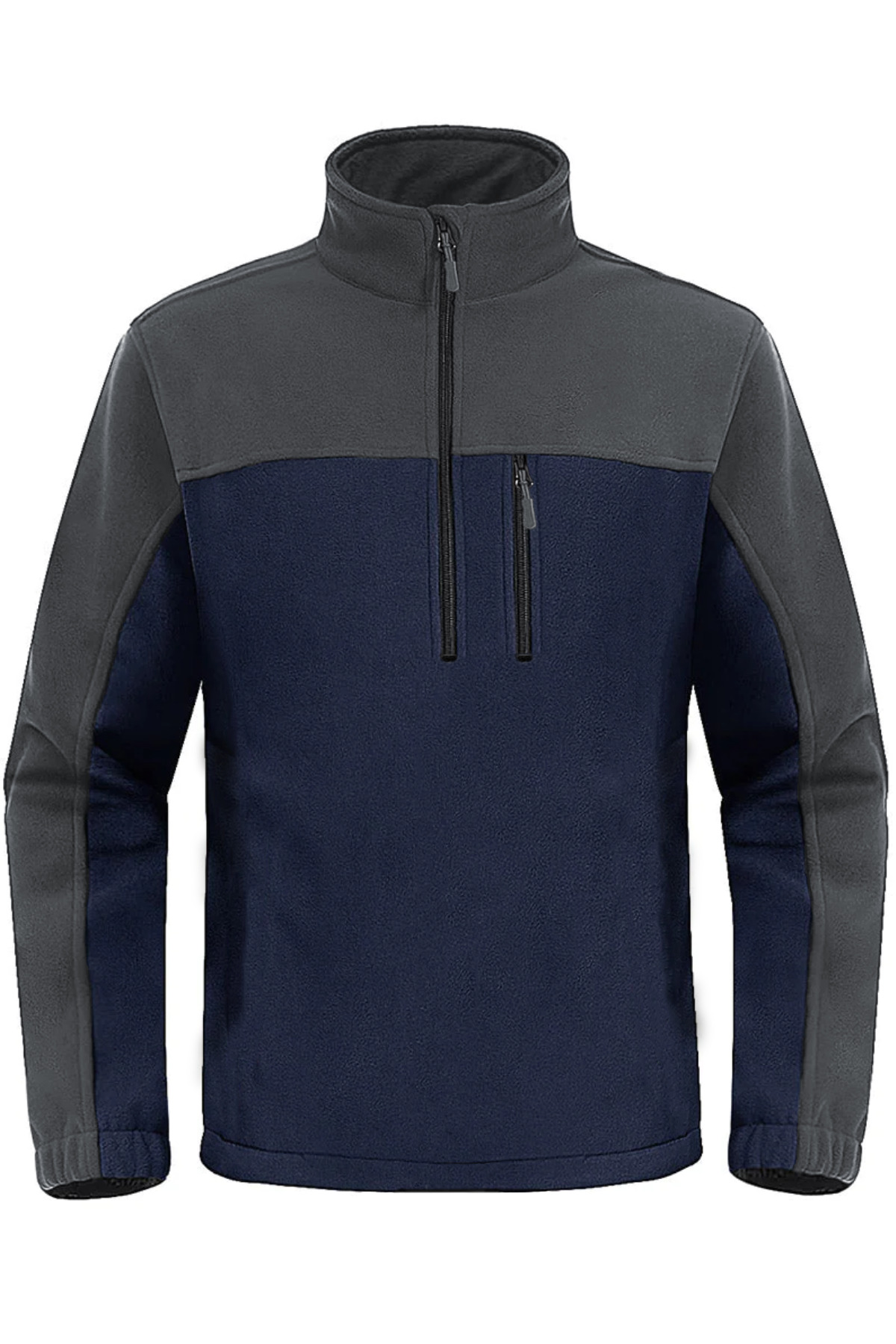 Erkek Quarter Zip Yarım Fermuarlı Cepli Polar — سرمه‌ای 869866189 — تصویر 2 از 3