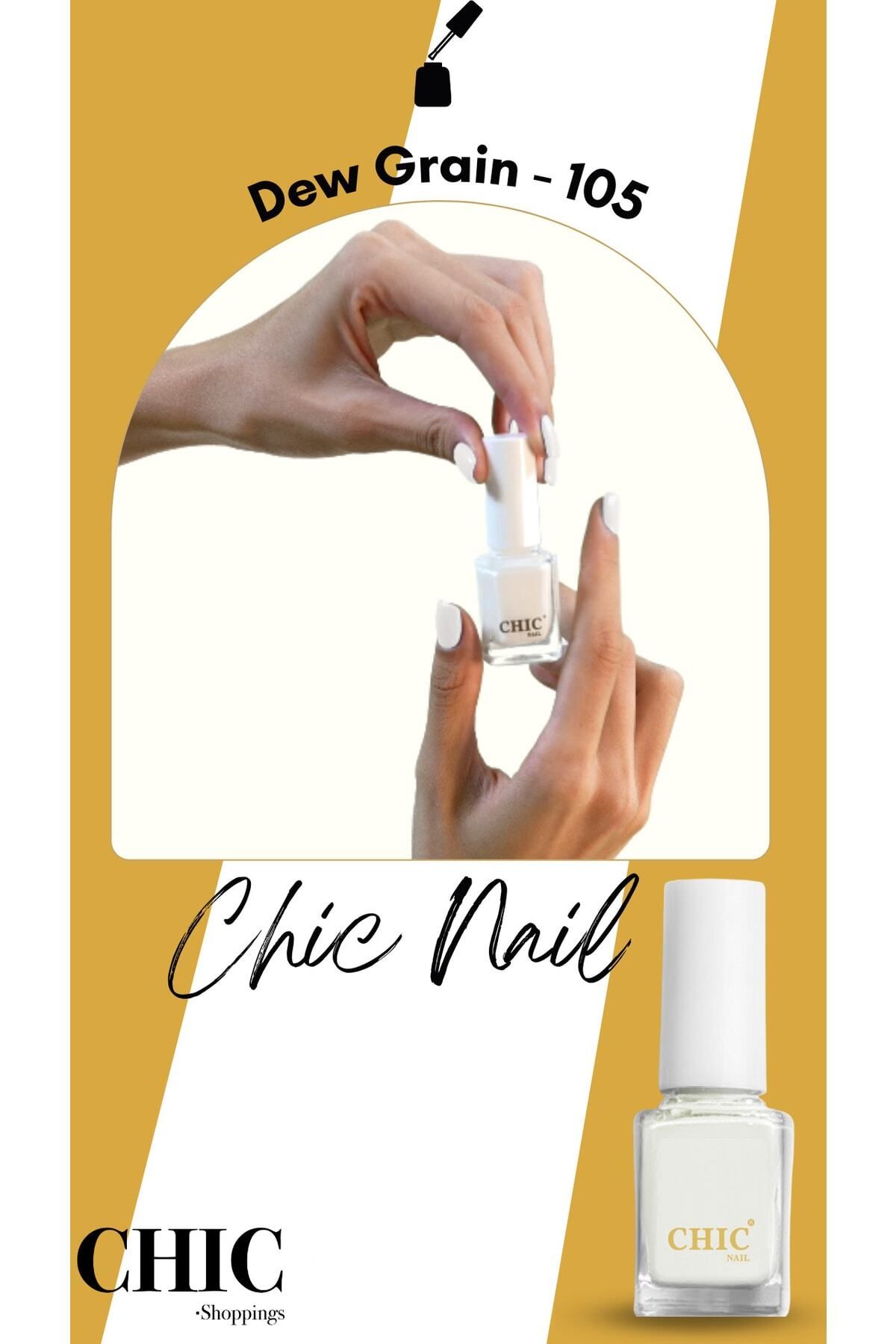 لاک ناخن راکی ​​سفید Dew Grain 105 Chic Nail